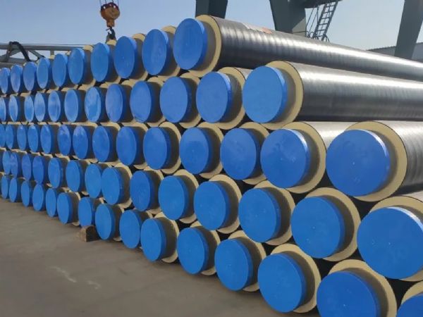 Spray wrapped buried insulation pipe